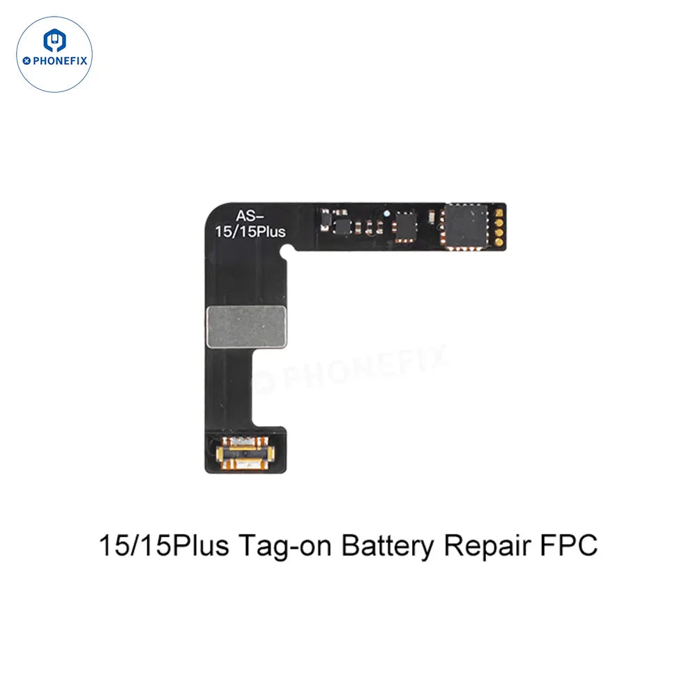 PHONEFIX AWESHINE FC01 mobile phone programmer for iPhone battery, showing the device connected for battery read and write.