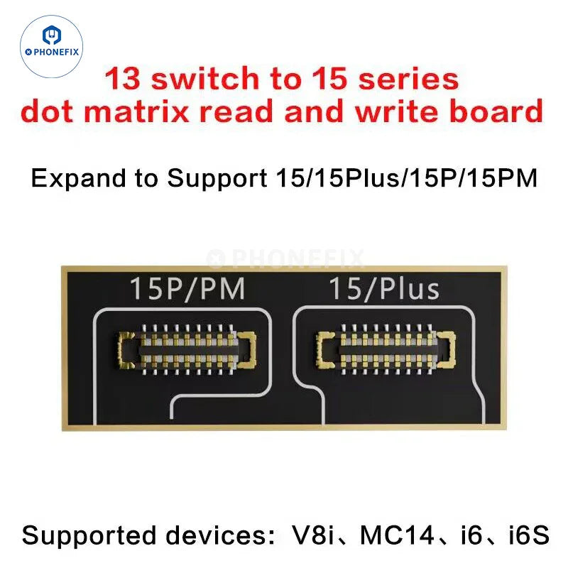 Programmateur de téléphone i2C i6S A8S pour la réparation des écrans True Tone et Face ID d'iPhone, avec carte de lecture/écriture à matrice de points de PHONEFIX