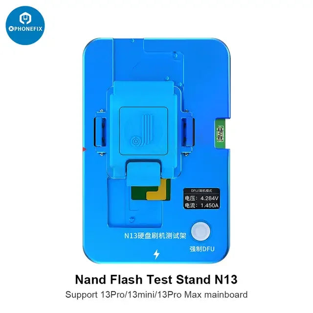 Phonefix JC N13 Nand Restore Test Fixture for iPhone 13 Pro Max and Mini, phone programmer tool for repairing NAND components.