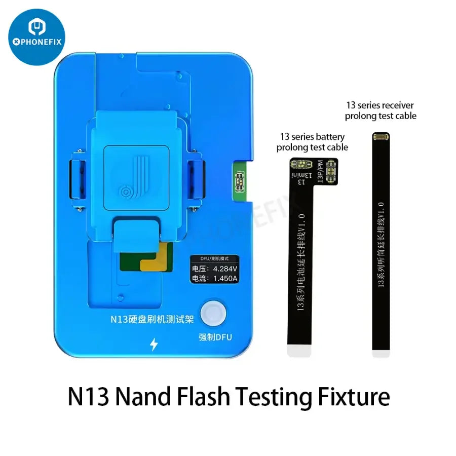 PhoneFix JC N13 Nand Restore Test Fixture for iPhone 13 Pro Max and Mini, phone programmer device for repair testing.