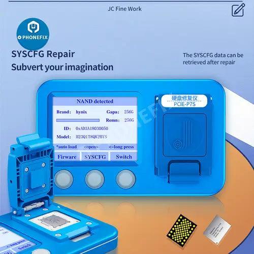 PHONEFIX JC P7S Programmateur Nand pour iPhone et iPad, outil de lecture et d'écriture de puces BGA70, outil de réparation d'appareils électroniques.