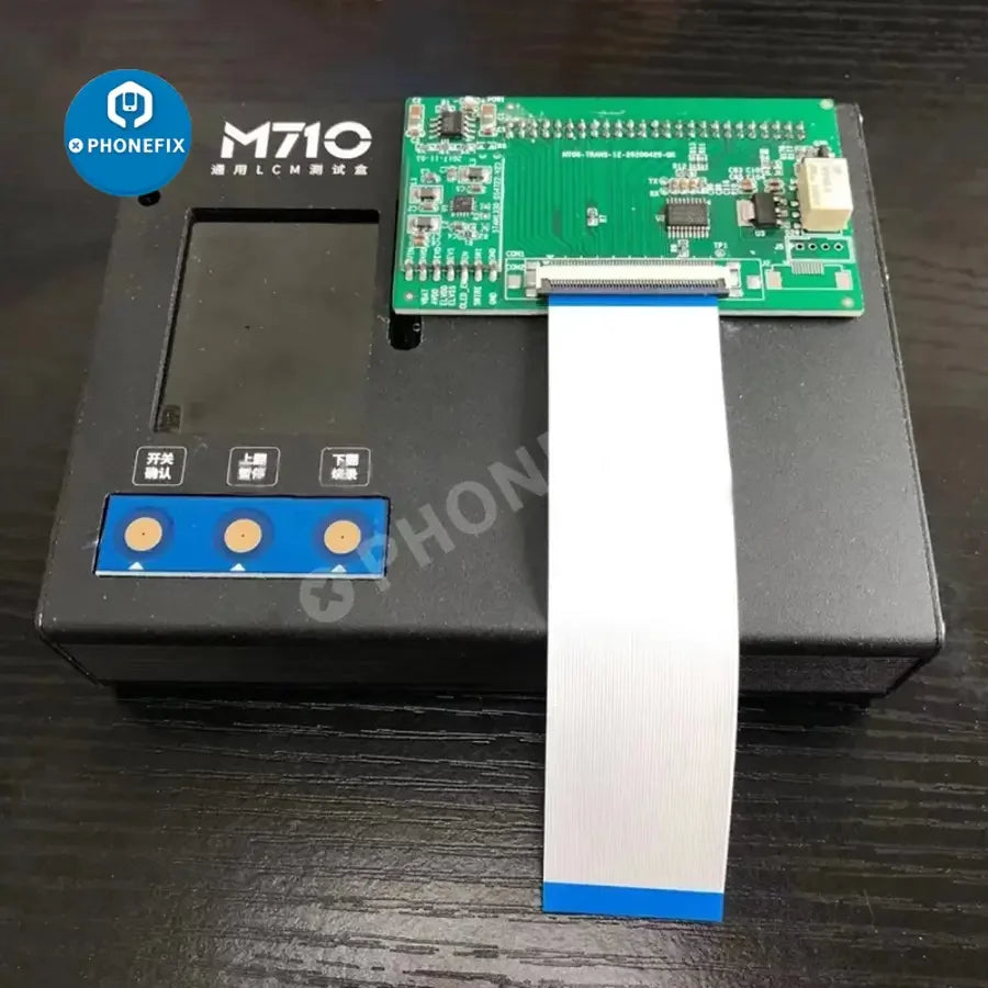 PHONEFIX M710 LCD Screen Tester for Samsung, Huawei, Xiaomi Android phones, used to check screen functionality and display quality.