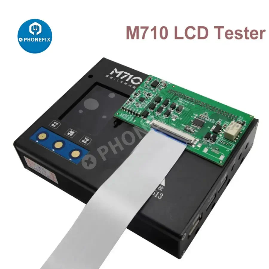 PHONEFIX M710 LCD screen tester for Samsung, Huawei, Xiaomi Android phones, used for diagnosing display issues.