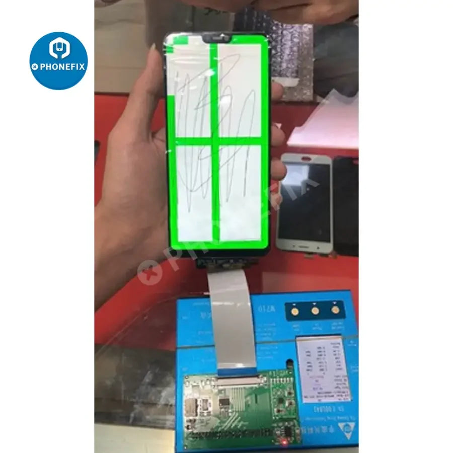 PHONEFIX M710 LCD Screen Tester for Samsung, Huawei, Xiaomi Android phones, used to check and diagnose screen issues.