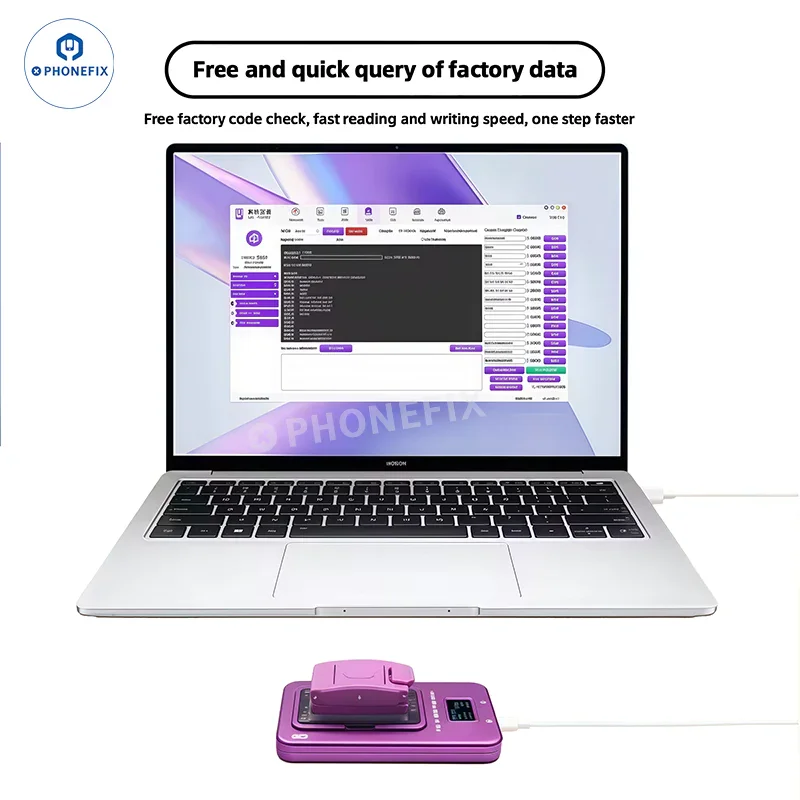 PHONEFIX LUBAN H7 PCIE NAND Programmer for BGA110/315/60/70 WIFI IC modules, used for phone PCB programming and repair.