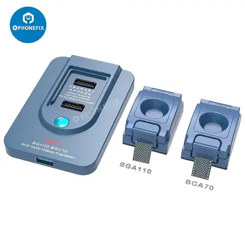 iBox2 All-in-One Ultimate Phone Programmer PCIe NAND with purple screen by PHONEFIX, showing device interface and screen display