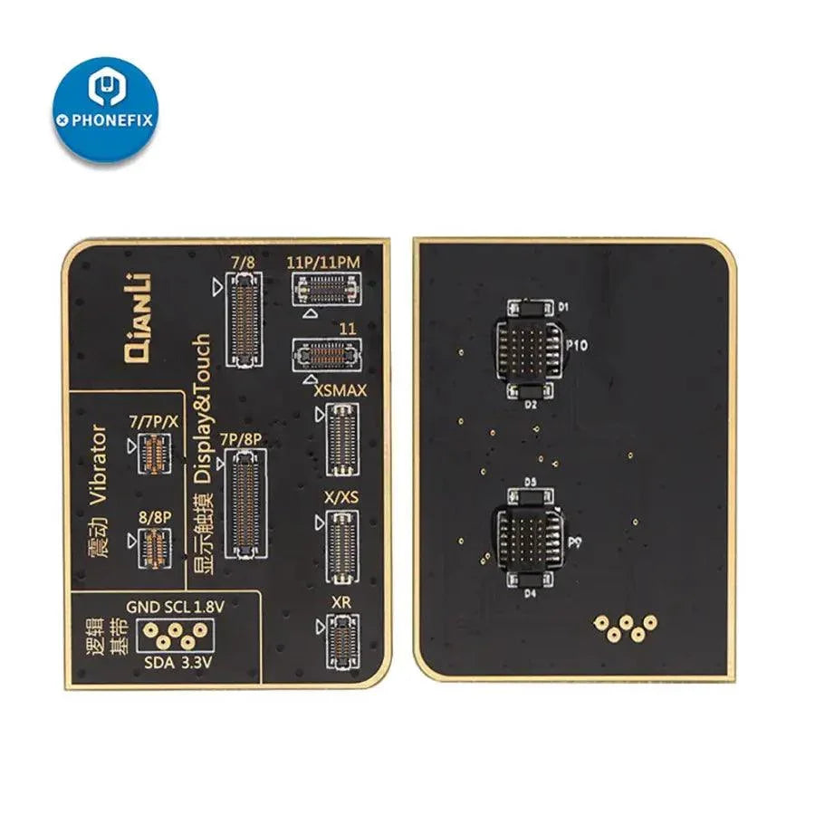 QianLi iCopy Plus 2.2 phone programmer with battery light sensor board, used for phone repair and data transfer, by PHONEFIX