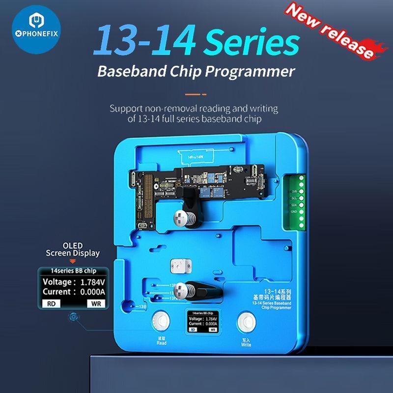 PHONEFIX JC Baseband EEPROM chip programmer for iPhone X to 16 Pro Max, used for repairing phone baseband and firmware.