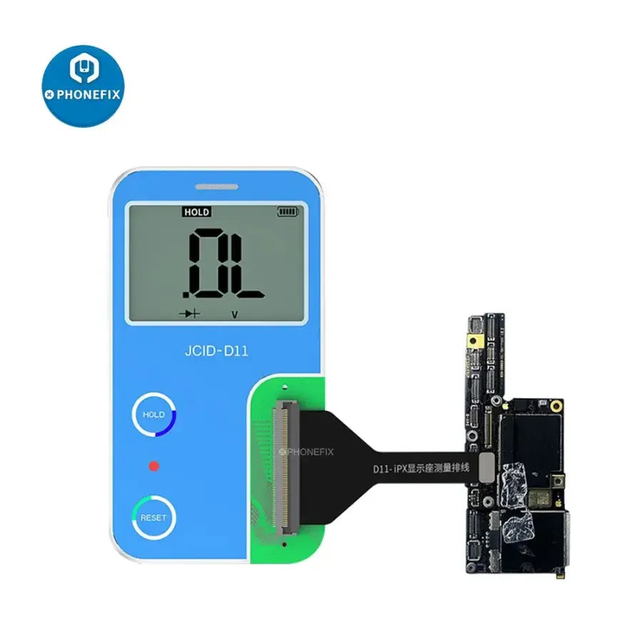 PHONEFIX JCID-D11 multifunctional digital detector for phone programming, featuring JC intelligent maintenance drawings.