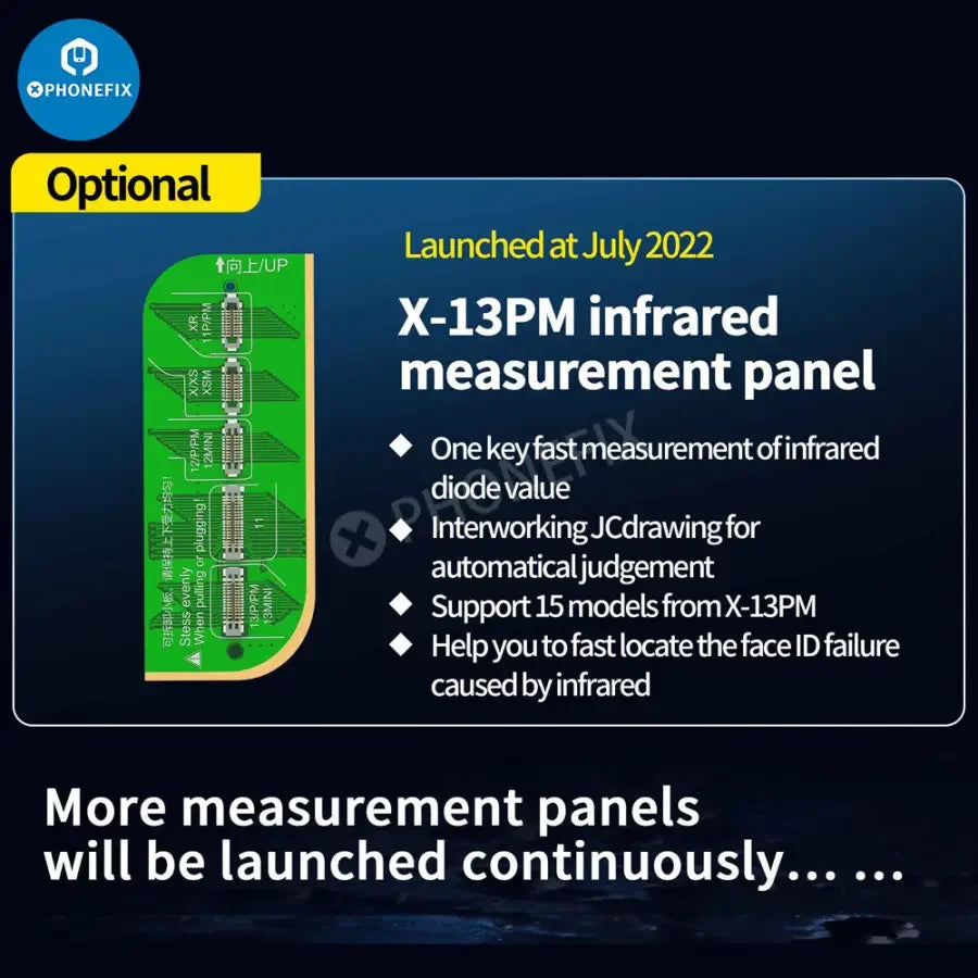 PhoneFix JCID-D11 multifunctional digital detector with JC intelligent maintenance drawings for phone programming and diagnostics.