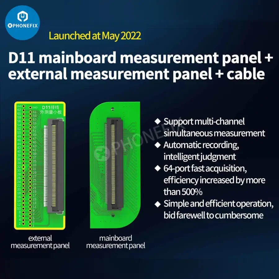 PHONEFIX JCID-D11 multifunctional digital detector for phone programming with JC intelligent maintenance drawings, displayed on the device.