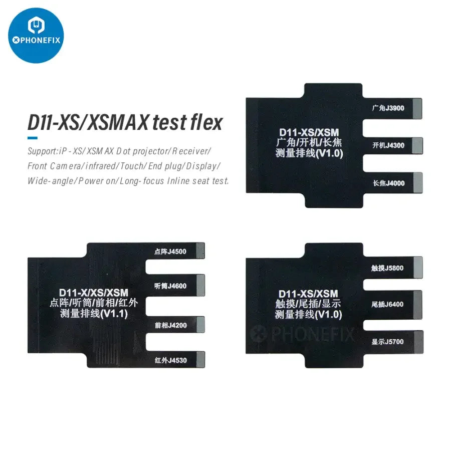 PhoneFix JCID-D11 multifunctional digital detector with JC intelligent maintenance drawings for phone programming and diagnostics.