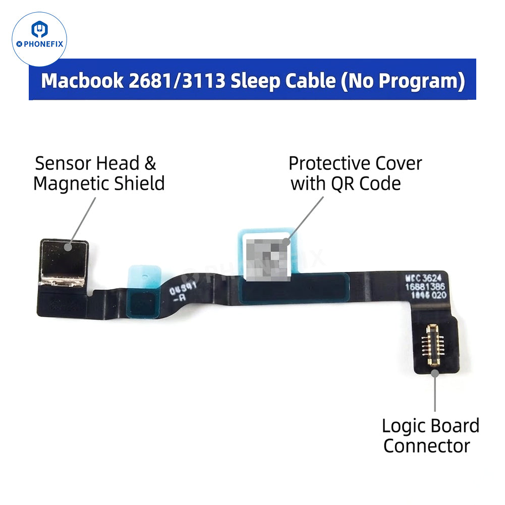 PhoneFIX MacBook lid angle sensor calibration tool for models A2141, 2442, 2485, 2779, 2780, 2681, shown in the image.