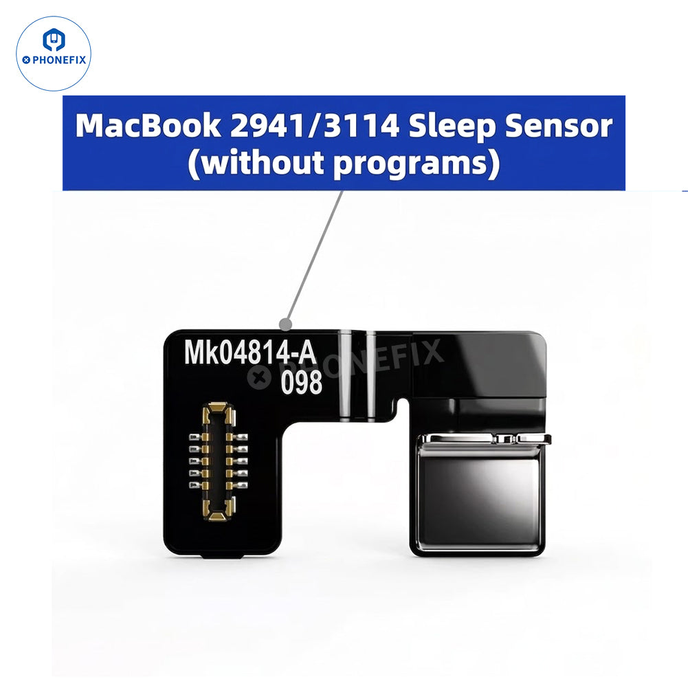 PHONEFIX MacBook lid angle sensor calibration tool for A2141, 2442, 2485, 2779, 2780, 2681 models, used for phone programmer repair.