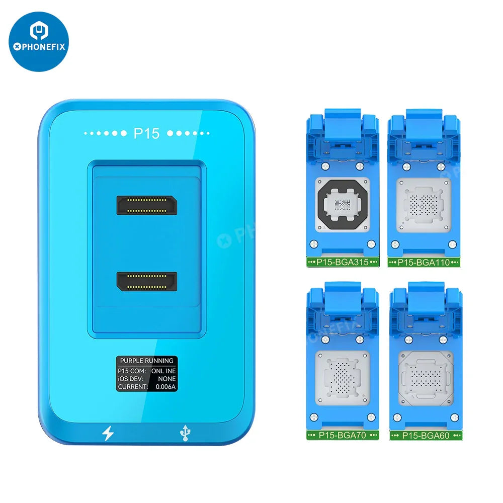 PHONEFIX JCID P15 Nand Programmer for iPhone 6-15 Pro Max iPad Mac HDD, compact device for phone and tablet data repair.