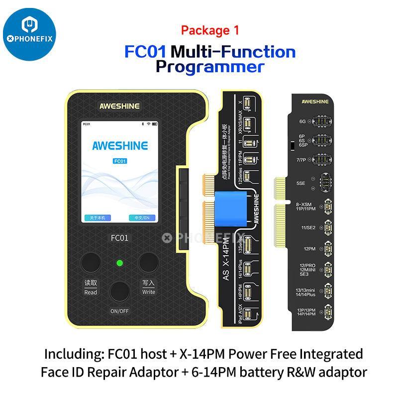 PHONEFIX FC01 Face ID Dot Matrix Battery Activation Programmer for iPhone, handheld device for phone repair and activation.
