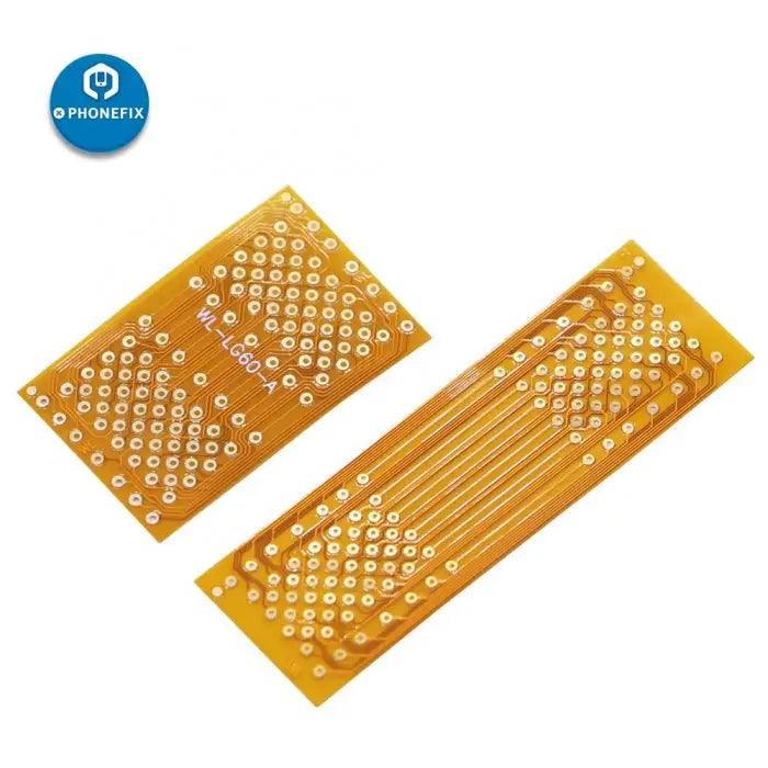 PhoneFix ribbon flex cable for iPhone 5S, 6, iPad 2/3/4, Air 12 NAND testing and repair, showing the flexible cable and connectors.