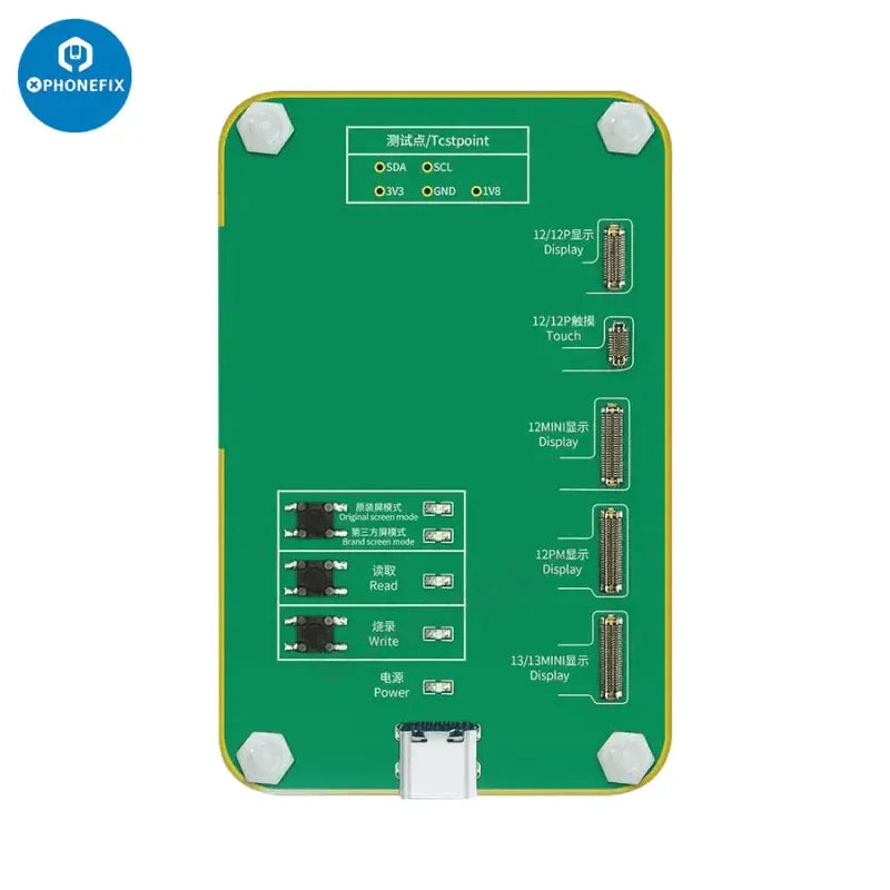 PHONEFIX JCID V1S PRO phone programmer with multifunction iPhone repair module, showing device connected for phone repair.