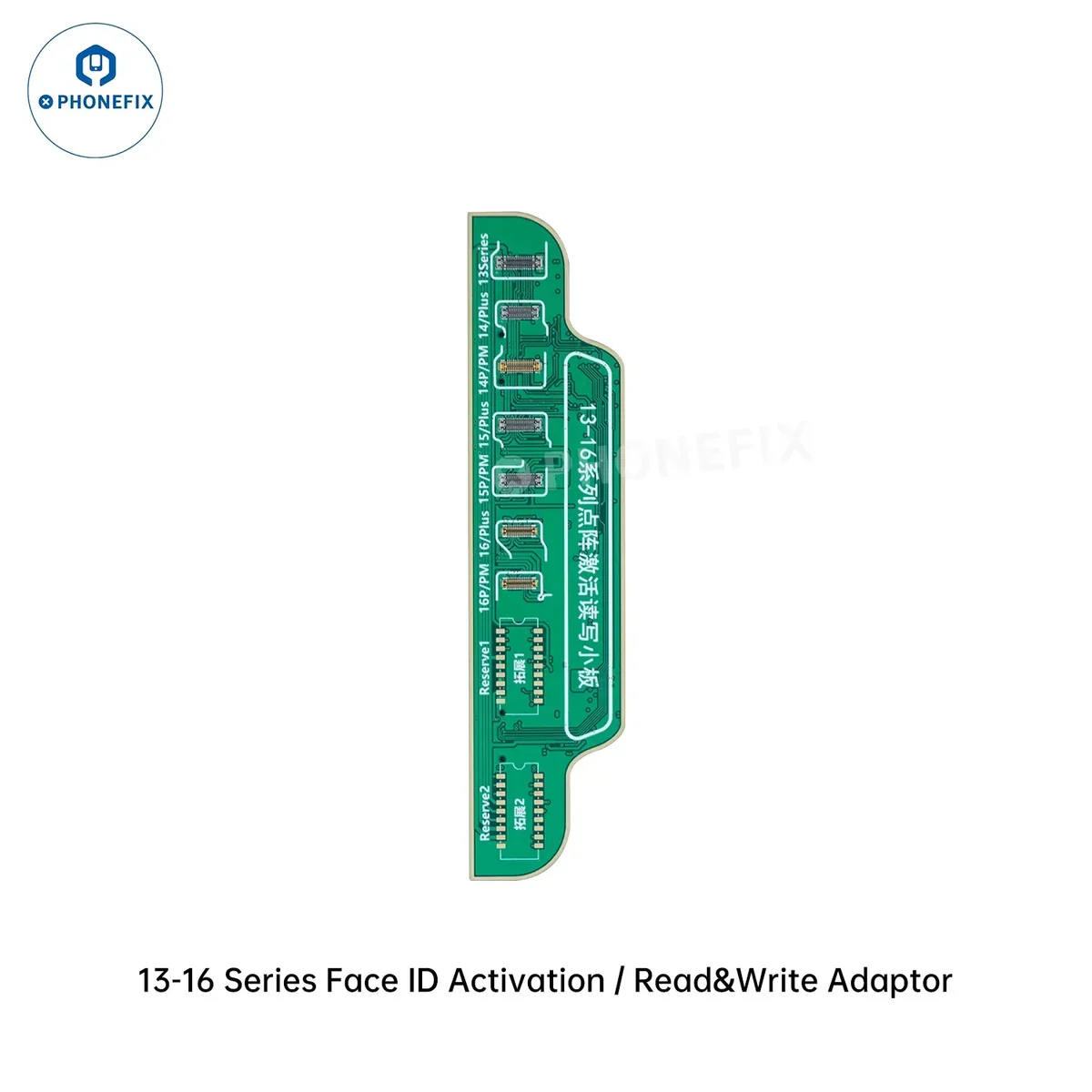 PHONEFIX JC V1SE phone programmer for iPhone screen, battery, and Face ID repair, showing device interface on screen.