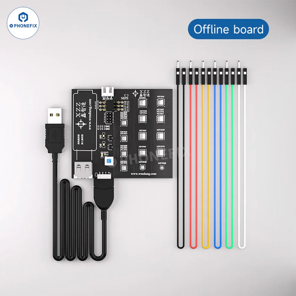 PhoneFix XZZ MPS Programmer offline board for phone notebook chip read and write, featuring a compact electronic programming tool.