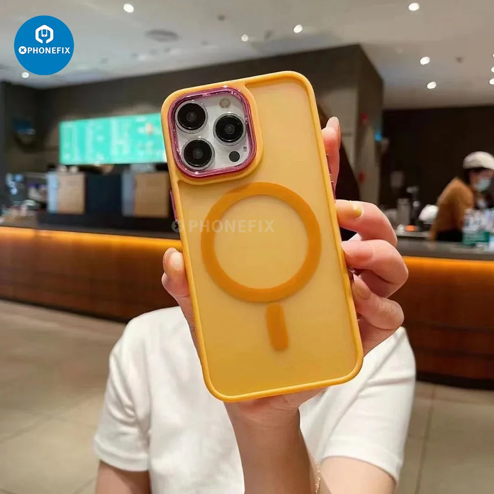 Black PHONEFIX magnetic phone case for Apple iPhone X-15 Pro Max, providing protection with a sleek design and secure magnetic closure.