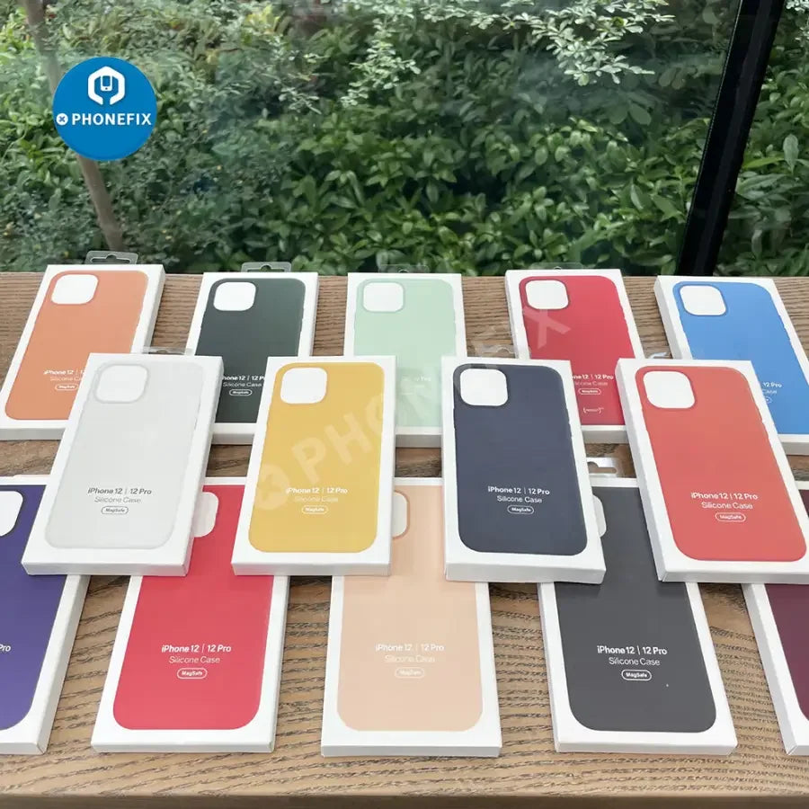 PHONEFIX iPhone 13 shockproof soft silicone case with MagSafe for protection and easy magnetic attachment.