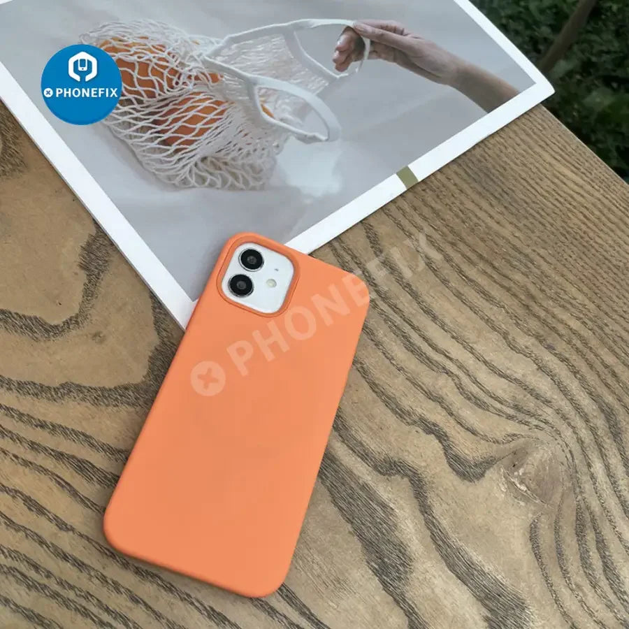 iPhone 13 silicone shockproof phone protector case with MagSafe from PHONEFIX, featuring soft silicone material and secure fit.