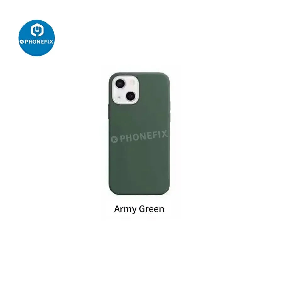 PHONEFIX iPhone 13 shockproof soft silicone protection case with MagSafe, designed for durable, slim phone protection.