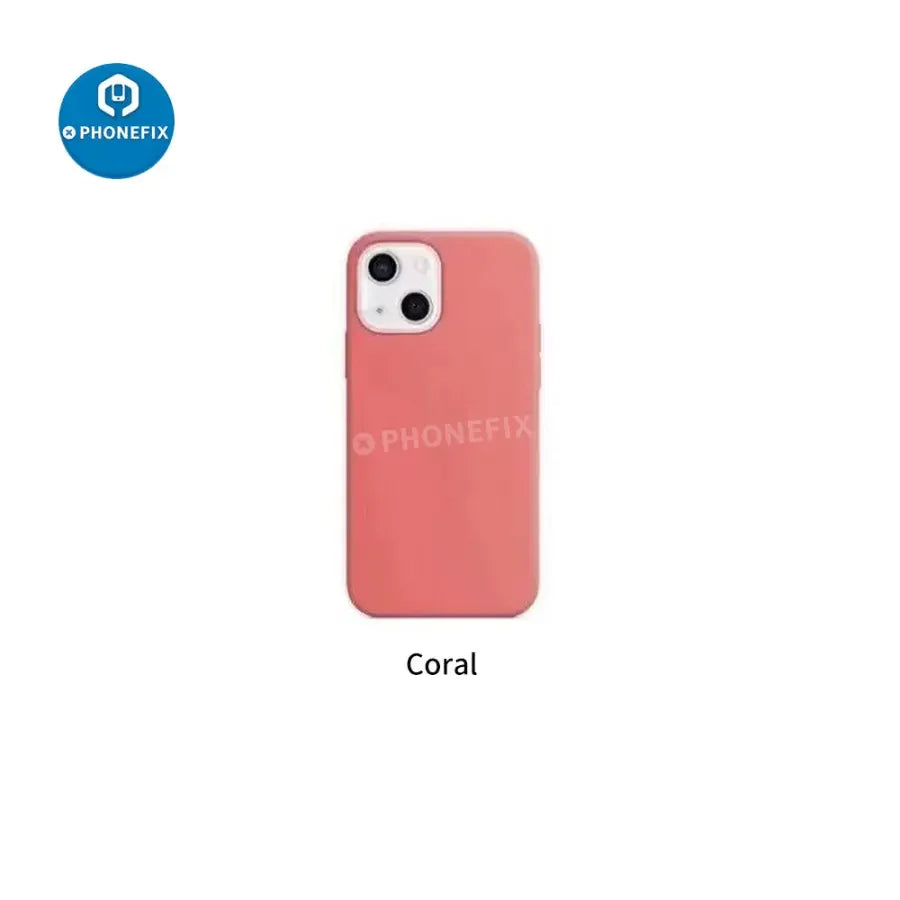 iPhone 13 series shockproof soft silicone protection case with MagSafe by PHONEFIX, featuring a snug fit and durable design.