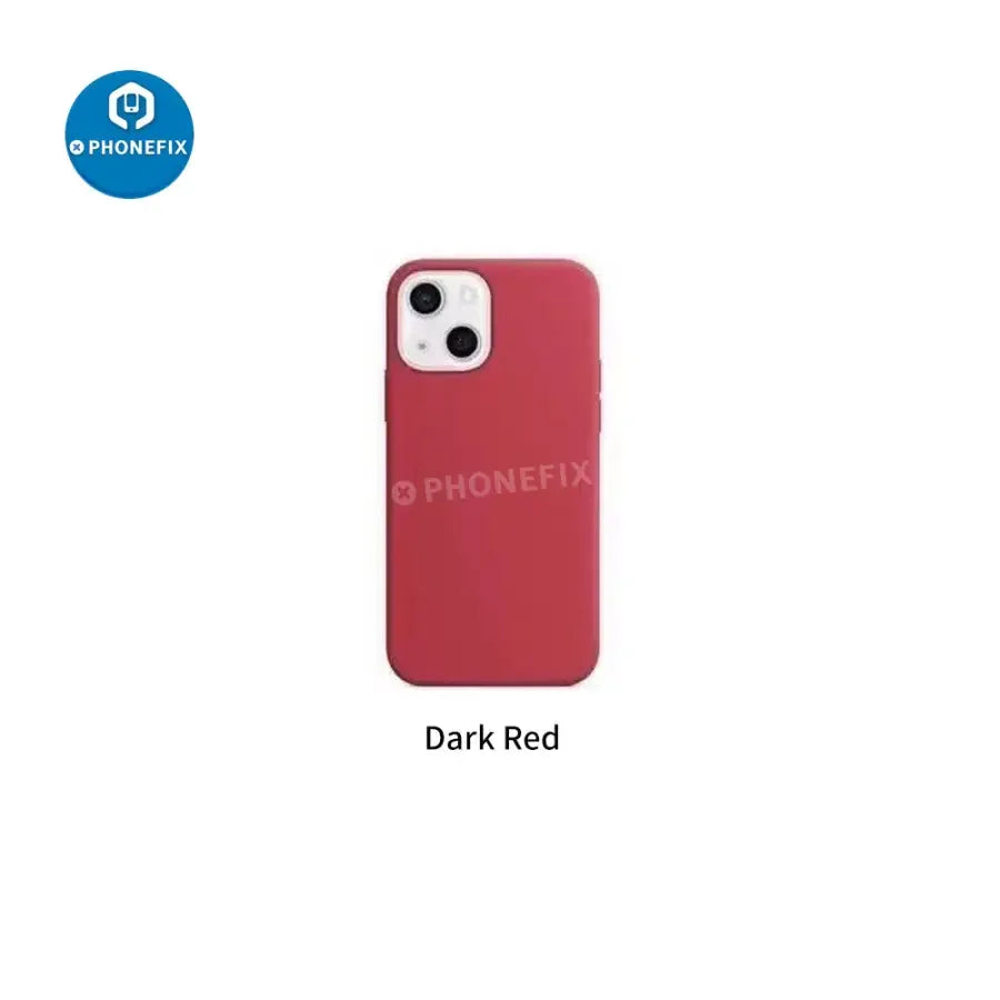 PHONEFIX iPhone 13 shockproof silicone protection case with MagSafe, soft flexible material, and precise cutouts for ports and buttons.