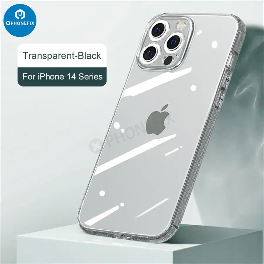 Étui de protection en silicone avec MagSafe pour iPhone 12-15 Pro Max, couleur noire, conçu par PHONEFIX.