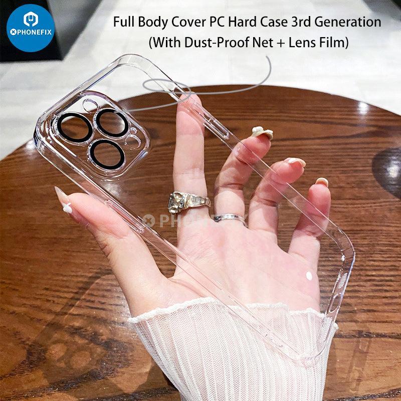 Clear ultra-thin TPU silicone case for iPhone 8-17 Pro Max, showing a slim, protective phone protector from PHONEFIX.