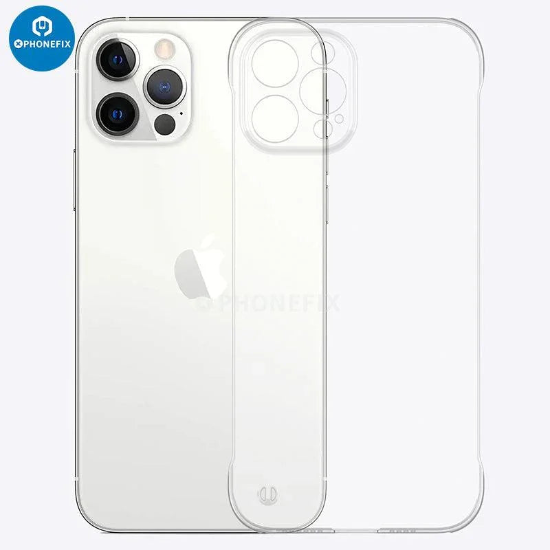 Ultra-thin clear TPU silicone phone case for iPhone 8 to 17 Pro Max, providing slim, soft protection from PHONEFIX.