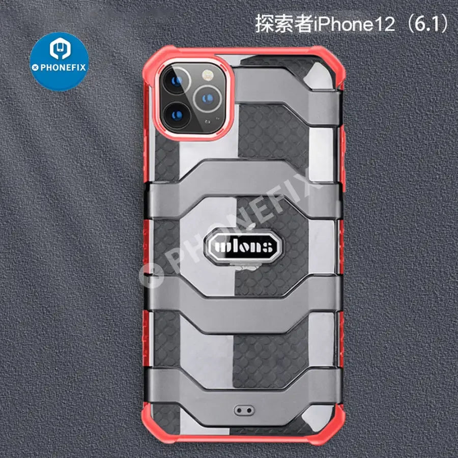Black PHONEFIX iPhone 11, 12, 13 Series military armor dual-layer phone protector case with extreme protection.