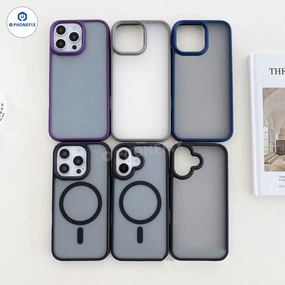 Funda protectora anticaídas PHONEFIX MagSafe para iPhone 16 Pro Max, cubierta protectora duradera con fijación magnética segura.