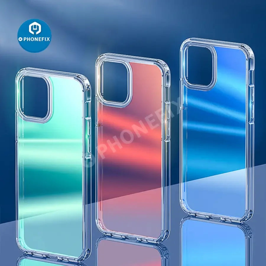 PhoneFIX shockproof clear acrylic TPU bumper case for iPhone 11 and 12 Pro Max, offers durable protection and a sleek design.