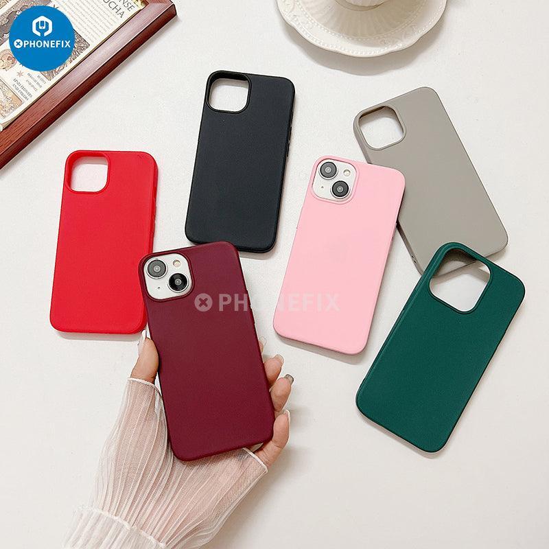 Colorful TPU anti-slip matte phone case for iPhone 15 and Pro Max by PHONEFIX, designed for protection and grip.