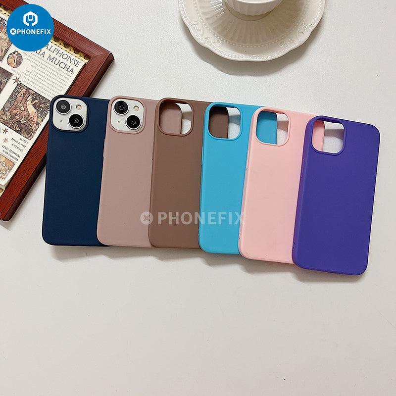 Colorful TPU anti-slip matte phone case for iPhone 15 Pro Max by PHONEFIX, featuring a vibrant candy color design.