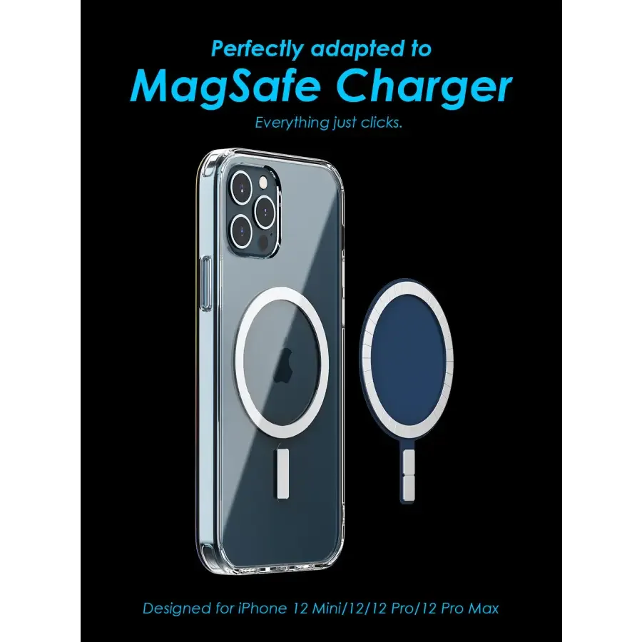 Clear Magnetic Crystal Phone Protector Case for iPhone 15 Pro Max by PHONEFIX with MagSafe compatibility and drop protection.