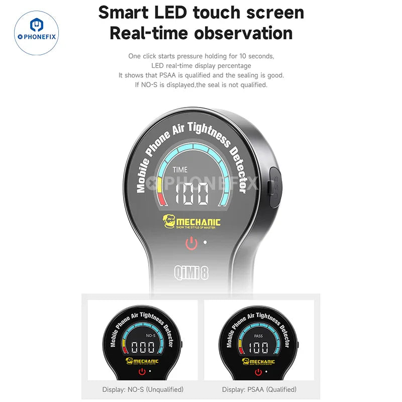 PHONEFIX Mechanic Qimi8 phone airtight detector and waterproof leak seal tester for phone repair tools.