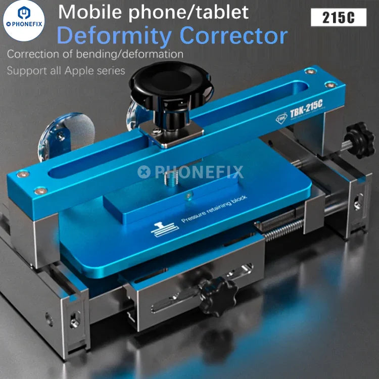 Dispositivo de corrección de deformación del marco central de teléfonos y tabletas PHONEFIX TBK 215C 215A para herramientas de reparación, que se muestra en la imagen.