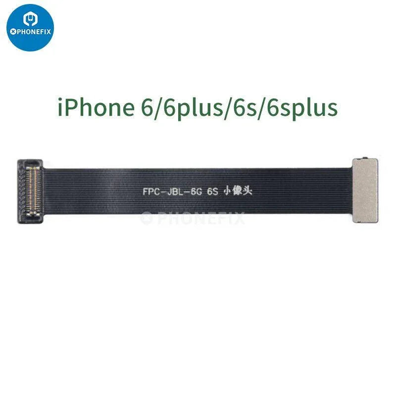 Test de la nappe flexible d'extension de la caméra frontale PhoneFIX iPhone 6-15 Pro Max pour le remplacement d'écran, montrant le composant de la nappe flexible.