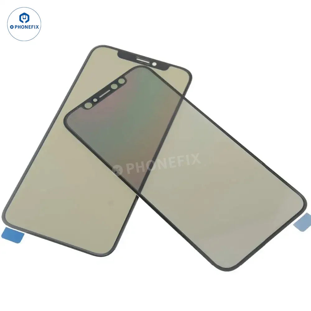 PhoneFIX iPhone X-17 Pro Max screen replacement with front glass and OCA polarizer, showing assembled display components.