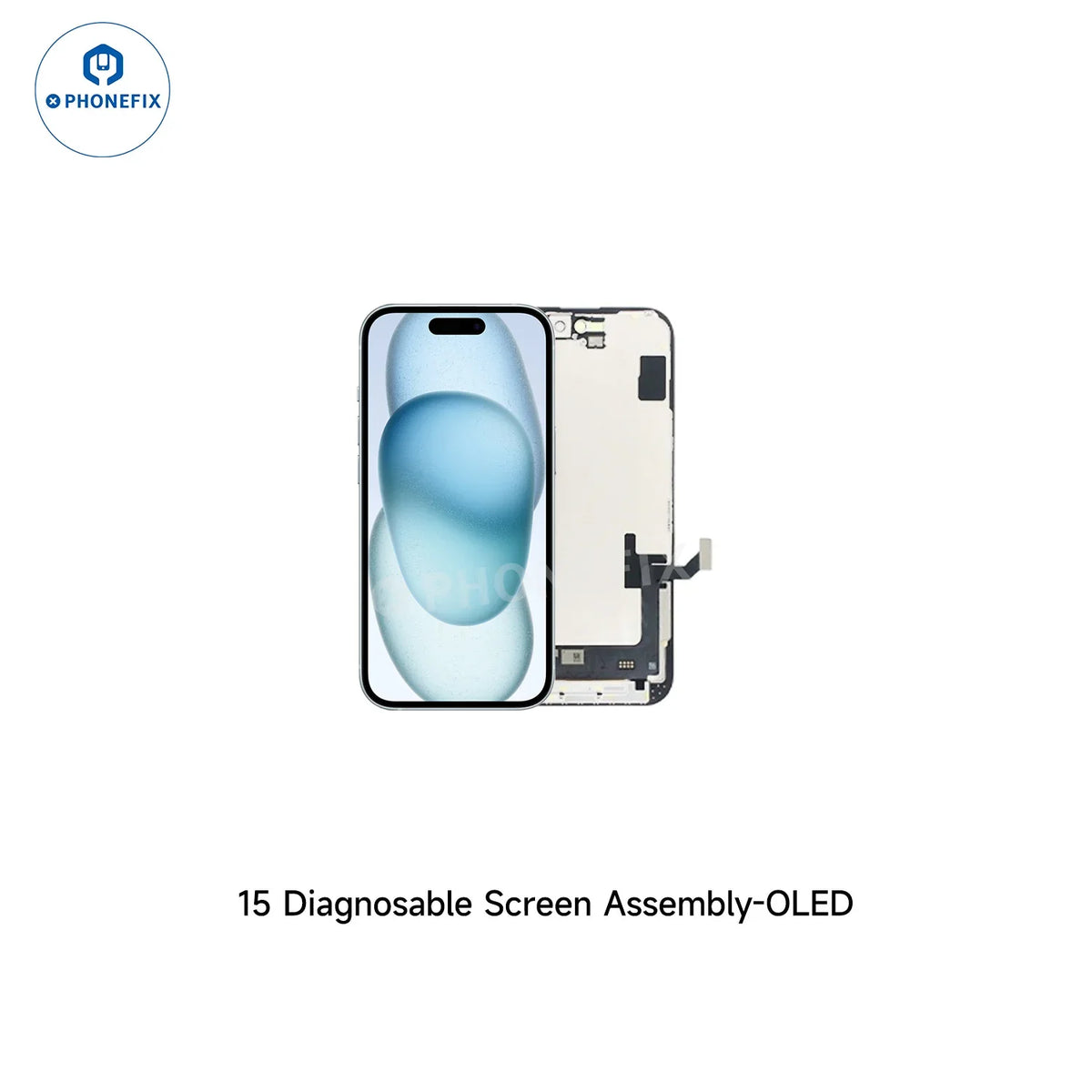 PhoneFix propose un remplacement d'écran OLED de diagnostic pour iPhone 12-16 sans transfert de circuit intégré, avec un écran de haute qualité pour la réparation.