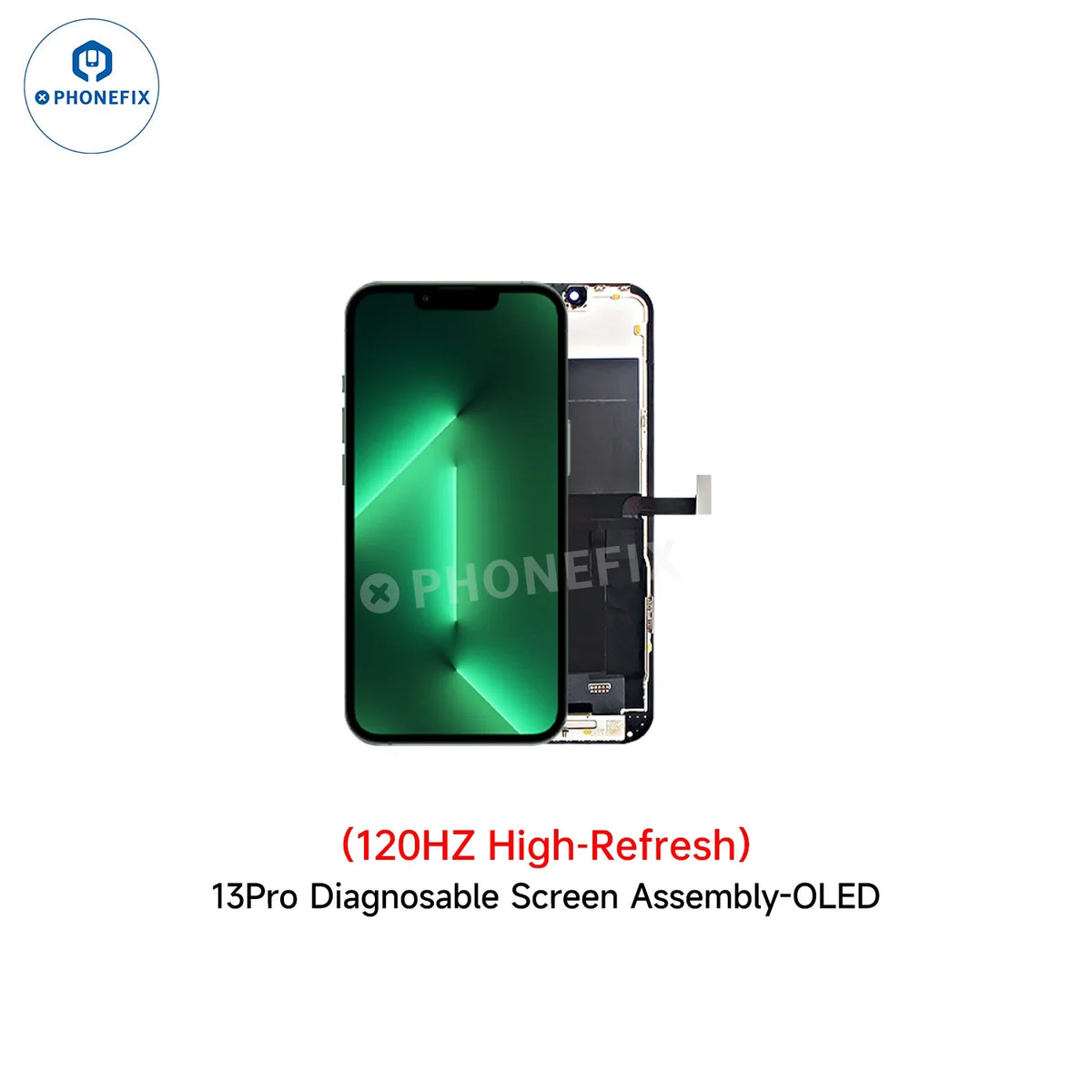 PHONEFIX Remplacement d'écran OLED pour iPhone 12-16 et 13 Pro sans transfert de circuit intégré, diagnostic, écran de téléphone de haute qualité.