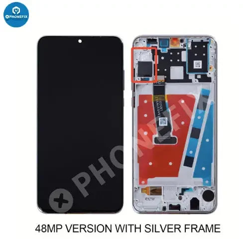 Huawei P30 Lite LCD display with original touch screen and frame, replacement phone screen by PHONEFIX