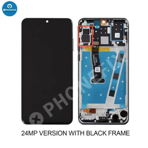 Original Huawei P30 Lite LCD display and touch screen with frame by PHONEFIX, for phone screen replacement.