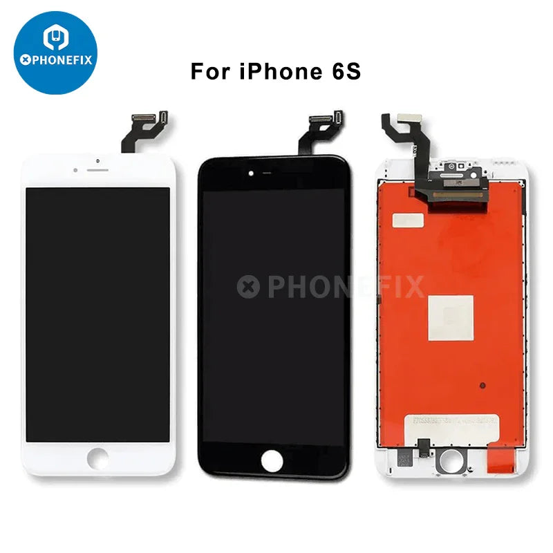 PHONEFIX iPhone 6-15 Pro Max display screen assembly replacement with new LCD and digitizer for phone repair.
