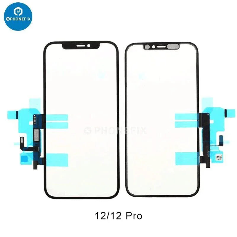 PhoneFIX iPhone X-15 Pro Max touch screen replacement with digitizer flex and OCA for screen repair.