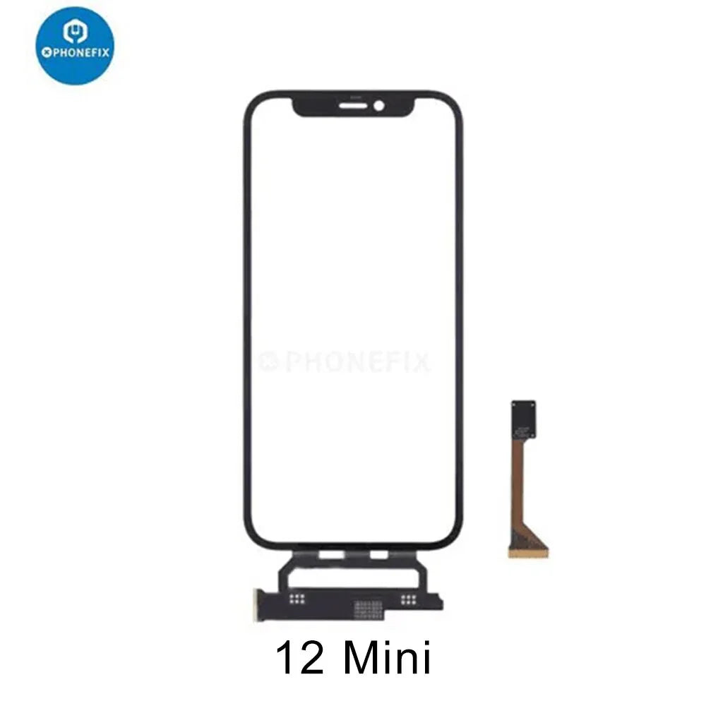 PHONEFIX iPhone X-15 Pro Max touch screen with digitizer flex OCA for phone screen replacement, showing the assembled display component.
